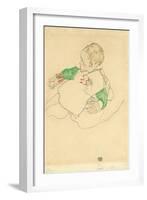 Child with Green Sleeves (Anton Peschka, Jr.), 1916 (Gouache and Pencil on Paper)-Egon Schiele-Framed Giclee Print