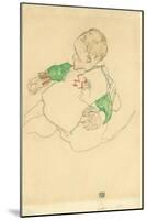 Child with Green Sleeves (Anton Peschka, Jr.), 1916 (Gouache and Pencil on Paper)-Egon Schiele-Mounted Giclee Print