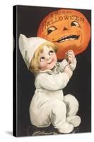 Child with Jack O'Lantern-null-Stretched Canvas