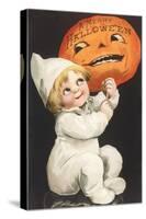 Child with Jack O'Lantern-null-Stretched Canvas