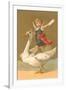 Child with Letter on Goose-null-Framed Art Print