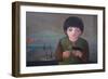 Child with Mimosa at Porto S.Stefano, 1975-Bettina Shaw-Lawrence-Framed Giclee Print
