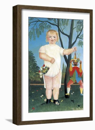 Child with Puppet-Henri Rousseau-Framed Art Print