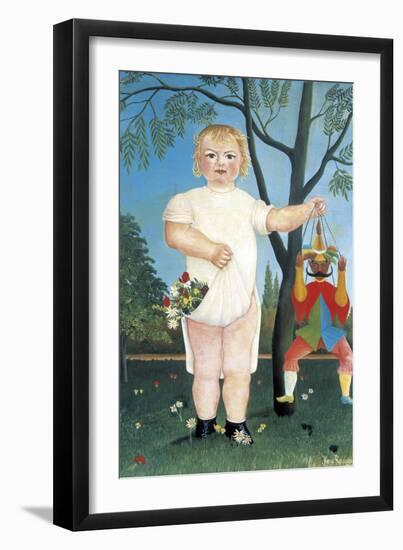 Child with Puppet-Henri Rousseau-Framed Art Print