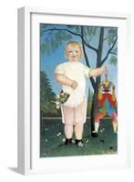 Child with Puppet-Henri Rousseau-Framed Art Print