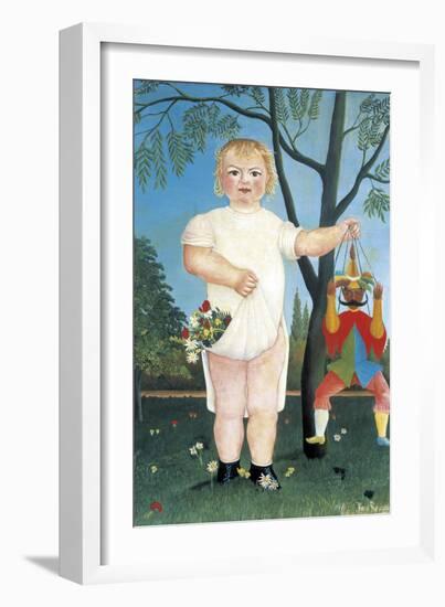 Child with Puppet-Henri Rousseau-Framed Art Print