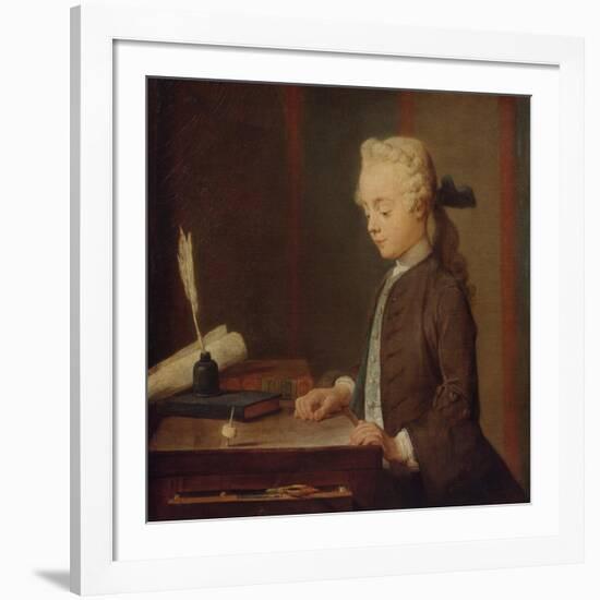 Child with Spinning Top-Jean-Baptiste Simeon Chardin-Framed Giclee Print