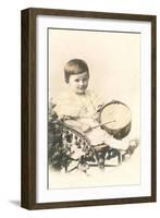 Child with Toy Drum-null-Framed Art Print