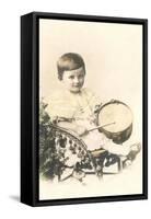 Child with Toy Drum-null-Framed Stretched Canvas