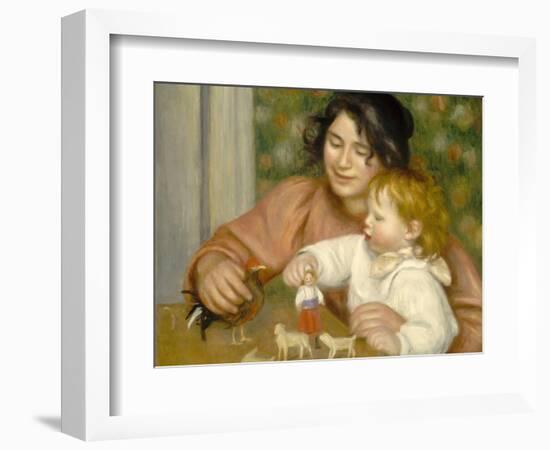 Child with Toys, Gabrielle and the Artist's Son, Jean, 1895-96-Pierre-Auguste Renoir-Framed Giclee Print