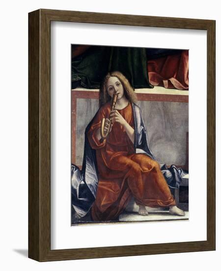 Child with Wind Instrument-Vittore Carpaccio-Framed Giclee Print