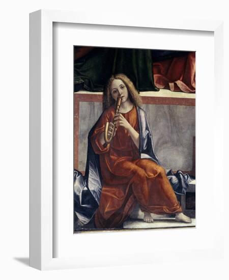 Child with Wind Instrument-Vittore Carpaccio-Framed Giclee Print