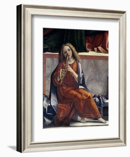 Child with Wind Instrument-Vittore Carpaccio-Framed Giclee Print