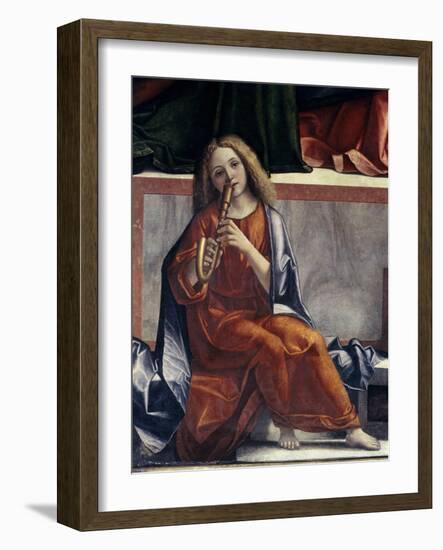 Child with Wind Instrument-Vittore Carpaccio-Framed Giclee Print