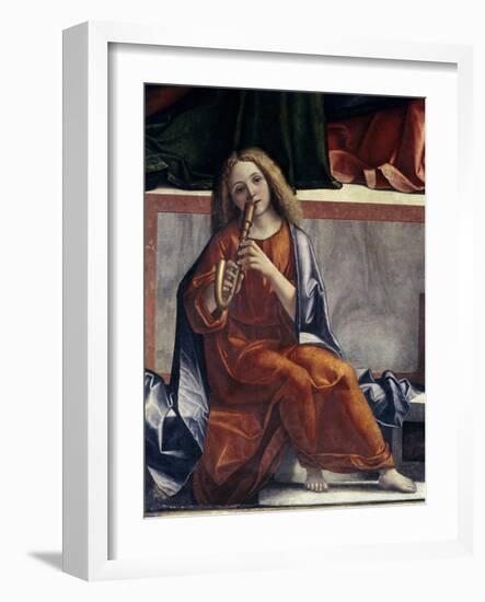 Child with Wind Instrument-Vittore Carpaccio-Framed Giclee Print