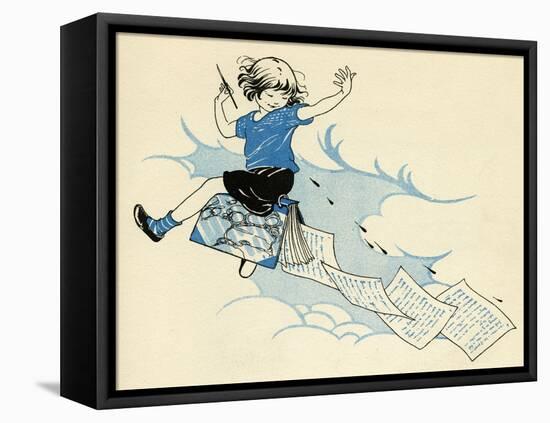 Child Writing a Book-Honor C. Appleton-Framed Stretched Canvas