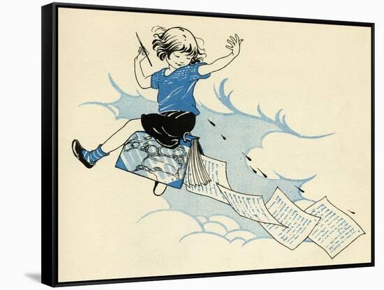 Child Writing a Book-Honor C. Appleton-Framed Stretched Canvas