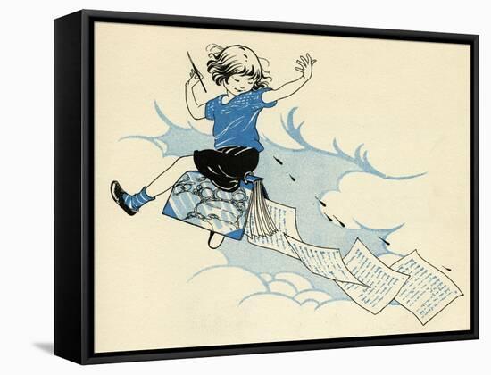 Child Writing a Book-Honor C. Appleton-Framed Stretched Canvas