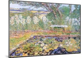 Childe Hassam A Garden on Long Island Art Print Poster-null-Mounted Poster