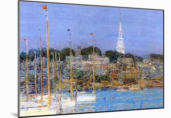 Childe Hassam Cat Boats Newport Art Print Poster-null-Mounted Poster