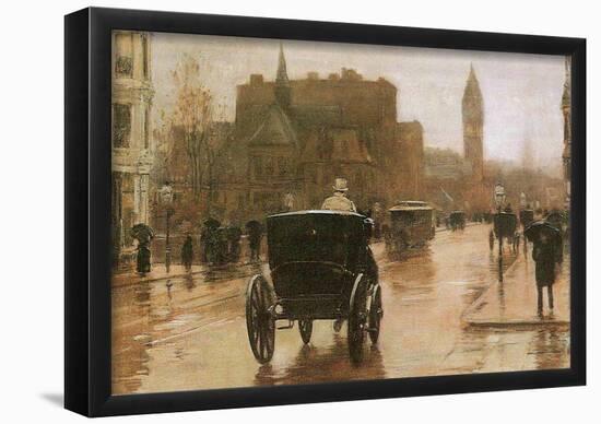 Childe Hassam Columbus Avenue Art Print Poster-null-Framed Poster