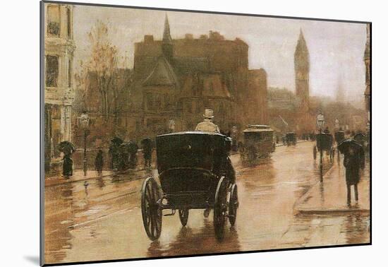 Childe Hassam Columbus Avenue Art Print Poster-null-Mounted Poster