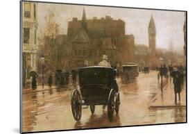 Childe Hassam Columbus Avenue Art Print Poster-null-Mounted Poster