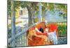 Childe Hassam Couch and Veranda at Cos Cob Art Print Poster-null-Mounted Poster