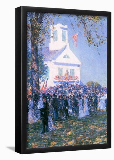 Childe Hassam Harvest in a Village in New England Art Print Poster-null-Framed Poster