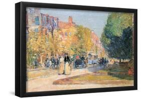 Childe Hassam Malborough Street Boston Art Print Poster-null-Framed Poster