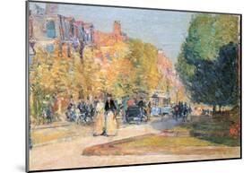 Childe Hassam Malborough Street Boston Art Print Poster-null-Mounted Poster