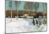Childe Hassam Snow Shovels New England Art Print Poster-null-Mounted Poster