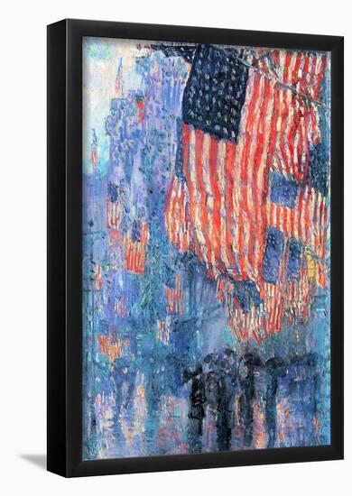 Childe Hassam Street in the Rain Art Print Poster-null-Framed Poster