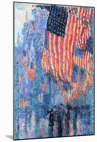 Childe Hassam Street in the Rain Art Print Poster-null-Mounted Poster