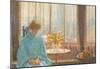 Childe Hassam The Breakfast Room Winter Morning Art Print Poster-null-Mounted Poster