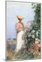 Childe Hassam Woman in Garden Art Print Poster-null-Mounted Poster