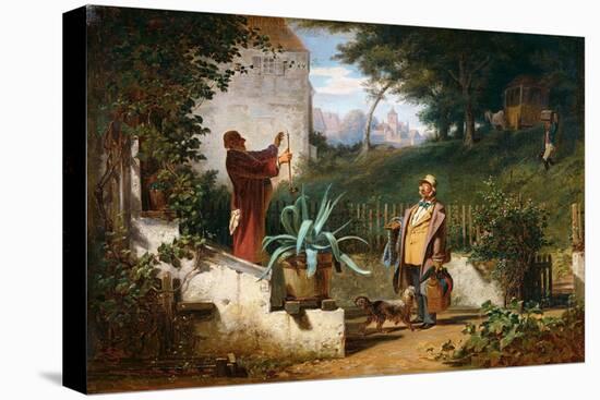 Childhood Friends-Carl Spitzweg-Stretched Canvas