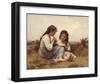 Childhood Idyll-William Adolphe Bouguereau-Framed Art Print