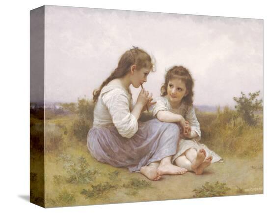Childhood Idyll-William Adolphe Bouguereau-Stretched Canvas