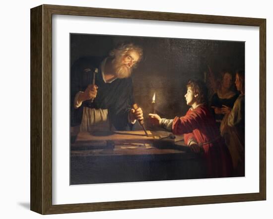 Childhood of Christ, C1620-Gerrit van Honthorst-Framed Giclee Print