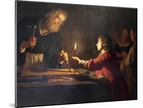 Childhood of Christ, C1620-Gerrit van Honthorst-Mounted Giclee Print