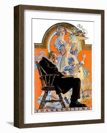 "Childhood Thanksgiving,"November 26, 1927-Joseph Christian Leyendecker-Framed Giclee Print