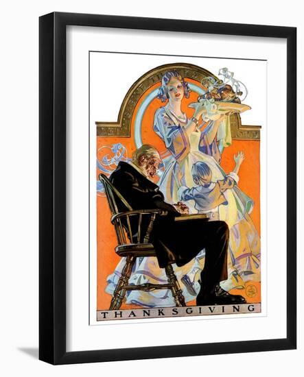 "Childhood Thanksgiving,"November 26, 1927-Joseph Christian Leyendecker-Framed Giclee Print