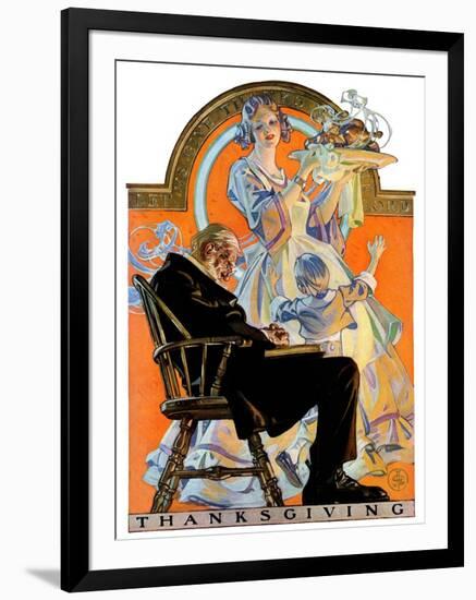 "Childhood Thanksgiving,"November 26, 1927-Joseph Christian Leyendecker-Framed Giclee Print