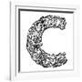 Childlike Doodle Abc, Crazy Letter C Isolated On White Background-Andriy Zholudyev-Framed Art Print