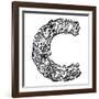 Childlike Doodle Abc, Crazy Letter C Isolated On White Background-Andriy Zholudyev-Framed Art Print