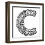 Childlike Doodle Abc, Crazy Letter C Isolated On White Background-Andriy Zholudyev-Framed Art Print