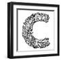 Childlike Doodle Abc, Crazy Letter C Isolated On White Background-Andriy Zholudyev-Framed Art Print