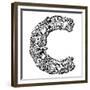 Childlike Doodle Abc, Crazy Letter C Isolated On White Background-Andriy Zholudyev-Framed Premium Giclee Print