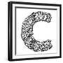 Childlike Doodle Abc, Crazy Letter C Isolated On White Background-Andriy Zholudyev-Framed Art Print